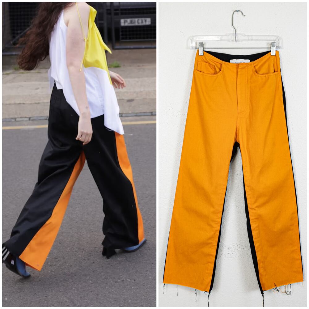 Marques Almeida Net-A-Porter's two tone Jeans Yellow Black size 6
